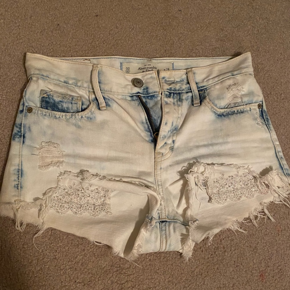 Abercrombie acid wash cutoff denim shorts